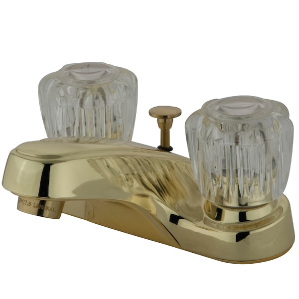 4" Centerset Bathroom Faucet, Polished Brass